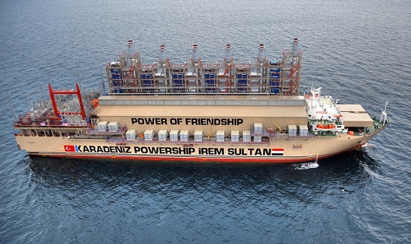 Irak`ta elektriğin %10`u Türk gemilerinden