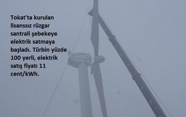 Tokat`taki lisanssız RES elektrik satmaya başladı