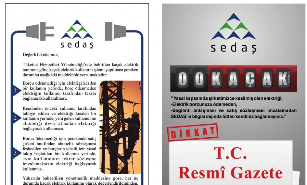SEDAŞ'tan tüketiciye broşürlü bilgilendirme