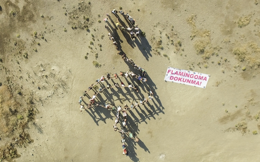 İzmir’de Flamingolu Eylem