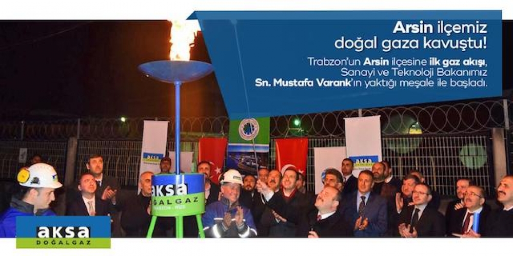 Trabzon'un Arsin ilçesine doğalgaz ulaştı