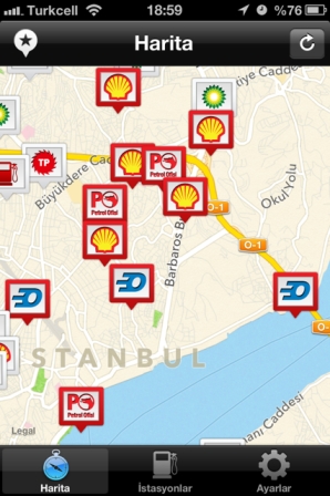 iPhone bana ucuz benzin bul!