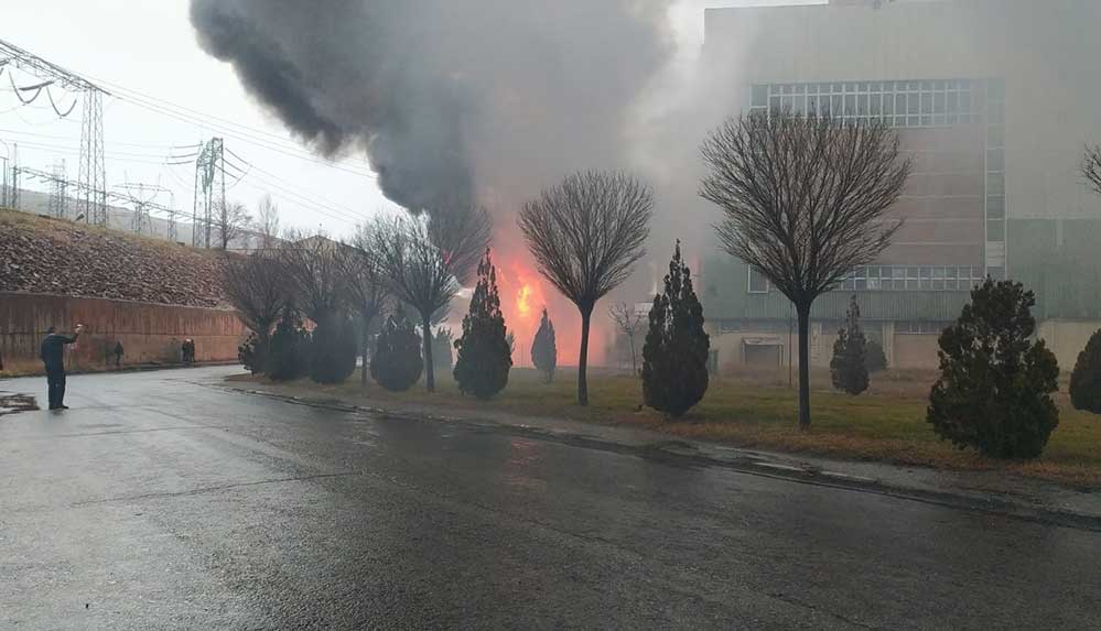 Kangal'da termik santralde yangın çıktı