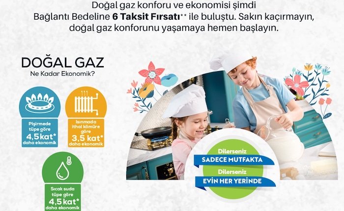 Aksa’da gaz bağlantı bedeli iki ay boyunca 6 taksitli