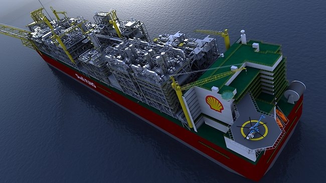Shell’in dev yüzer LNG tesisi denize indirildi