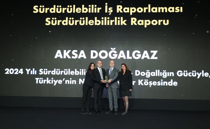 Aksa Dogalgaz sürdürülebilirlik raporuyla ödül aldı