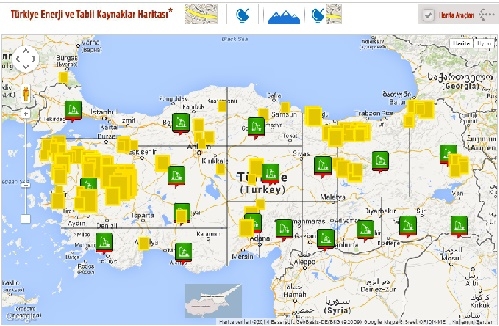 Türkiye`nin interaktif enerji haritası doğuyor