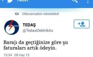 TEDAŞ`tan kaçak elektrik tweeti!
