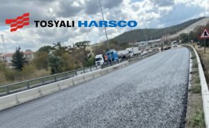 Çelikhane cürufu otoyolda asfalt oldu